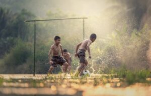 kids playing sports in heat